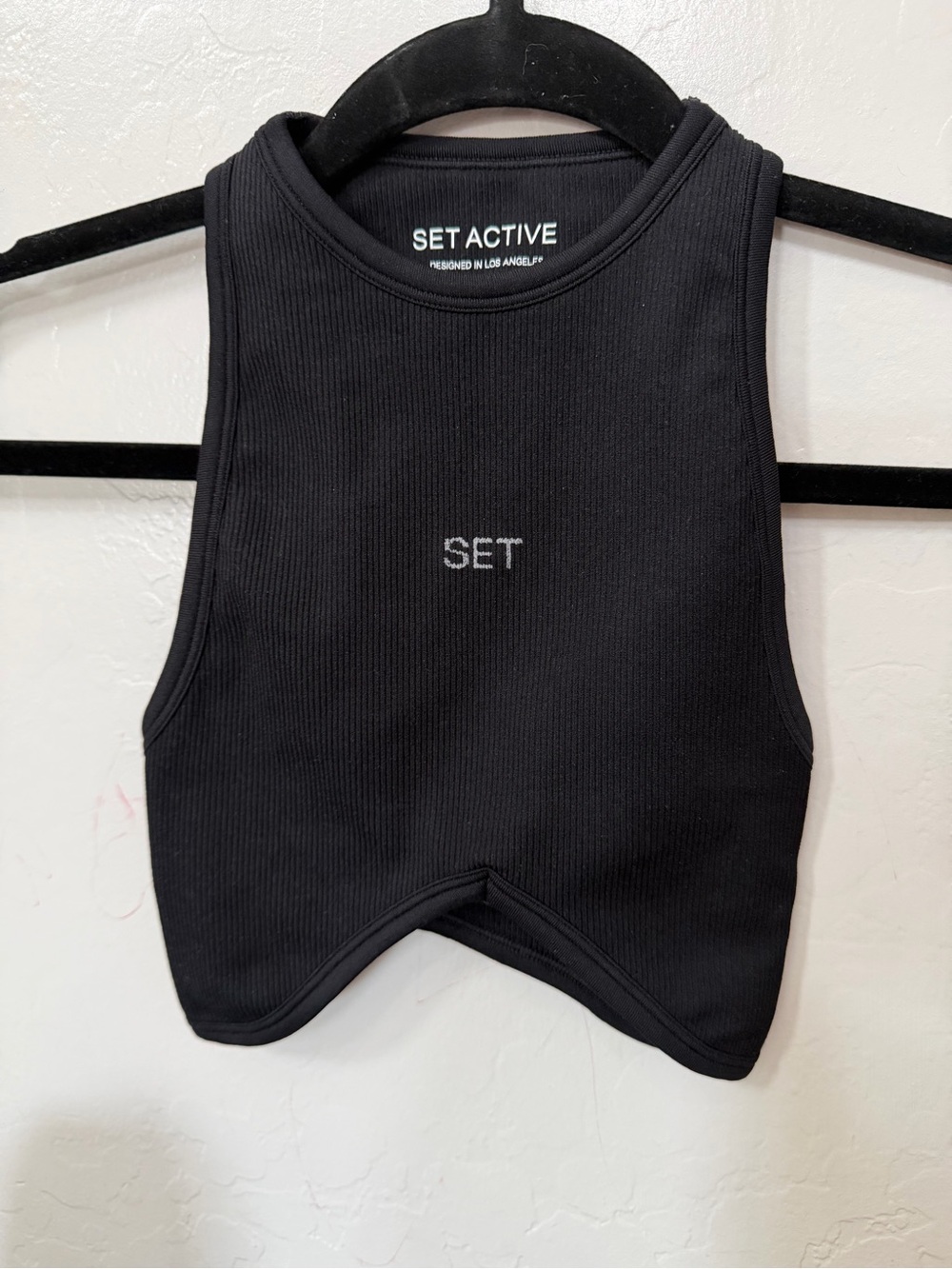 SET Active Black Ribbed Cropped Tank